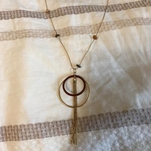 Guess Gold Tone Circle Dangle Necklace - New, never worn